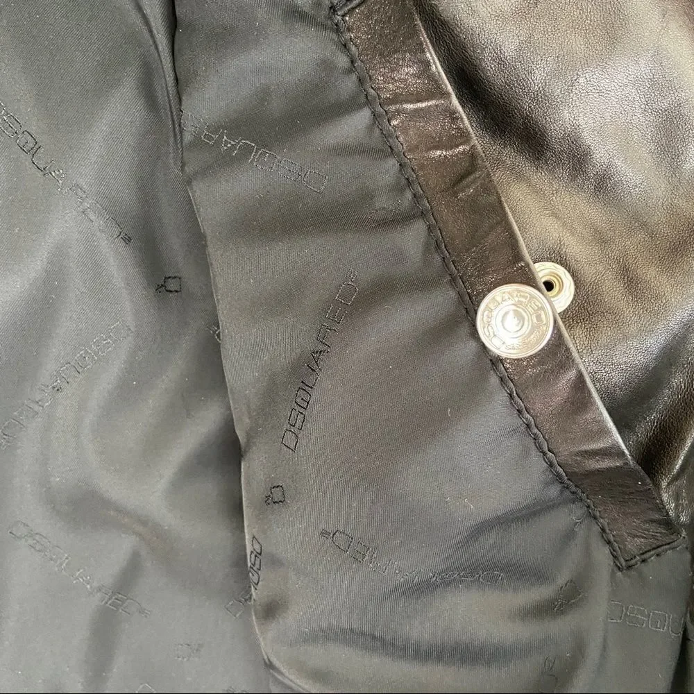 VINTAGE DSQUARED2 RARE BORN IN 1964 STUDDED LEATHER JACKET